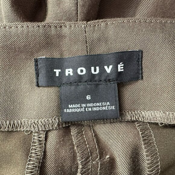 NWT Trouve Pleated Belted Green Tapered Dress Pants Womens 6 - Picture 8 of 9